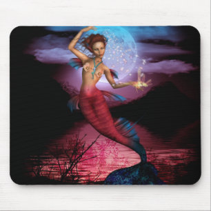 Magischer Meerjungfrau-Mond Mousepad