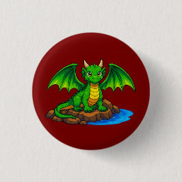 Magischer mittelalterlicher Drache Button