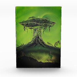 Magischer Morchel-Pilz-Mond Fotoblock