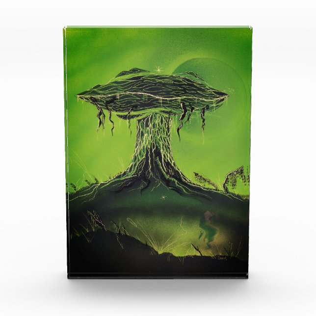 Magischer Morchel-Pilz-Mond Fotoblock (Vorderseite)