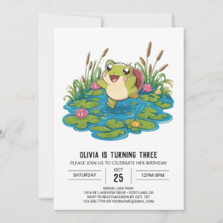 Magischer Niedlicher Frosch Digitaler Geburtstag Einladung