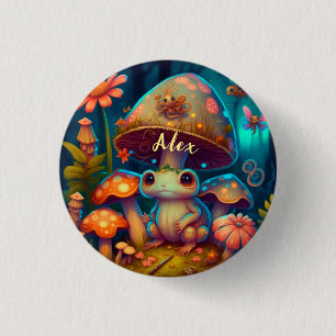 Magischer niedlicher Froschpilz Schlüsselanhänger Button