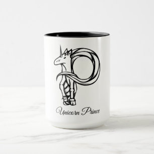 Magischer Niedlicher Monogram P Custom Unicorn Pri Tasse