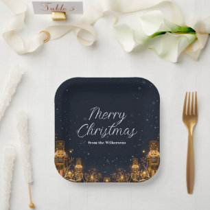 Magischer Nussknacker-Winternacht-Name Weihnachten Pappteller