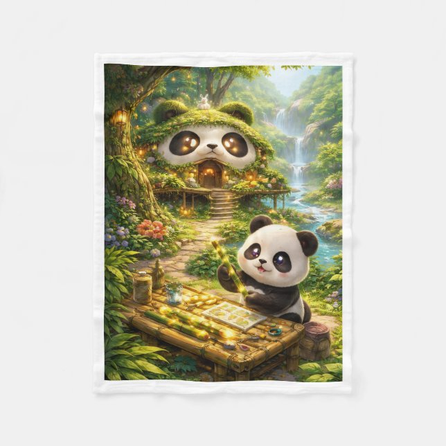 Magischer Panda-Wald-Decke Fleecedecke (Vorderseite)