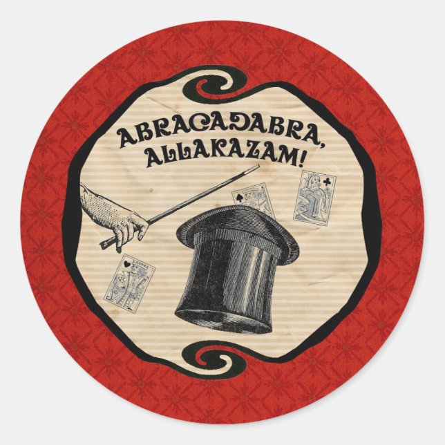 Magischer Party-Abrakadabra-Aufkleber Runder Aufkleber (Vorderseite)