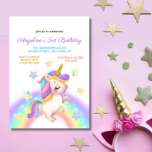 Magischer Pastell-Regenbogen-Sterne-Einhorn-Geburt