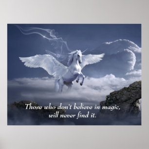 Magischer Pegasus Inspiration Motivierend Zitat Poster