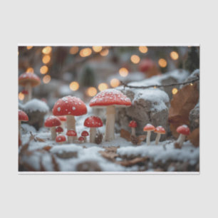 Magischer Pilzwald zu Weihnachten Seidenpapier