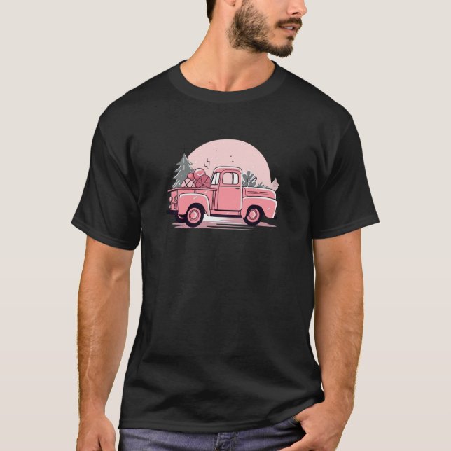 Magischer Pink Weihnachtsfrost T-Shirt (Vorderseite)