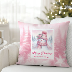 Magischer Pinkmas-Winterwald-Kinderzimmer-Kissen Kissen