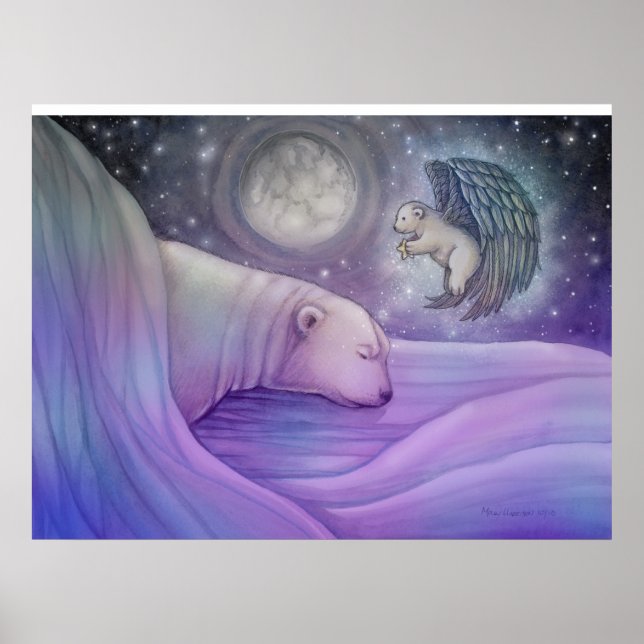 Magischer Polar-Bär und Angel-Poster Poster (Vorne)