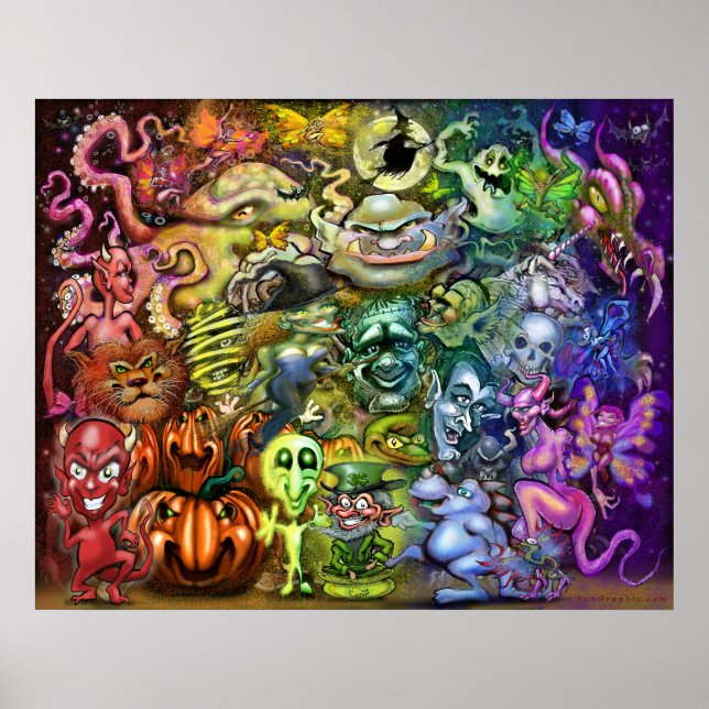 Magischer Regenbogen der Kreaturen Poster (Vorne)