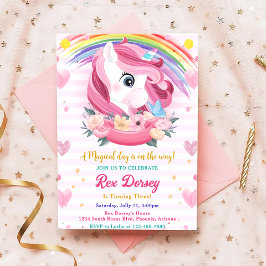 Magischer Regenbogen Einhorn Geburtstag Einladung