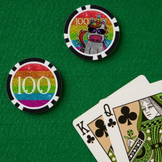 Magischer Regenbogen Einhorn Glitzer Whimsical Geb Pokerchips