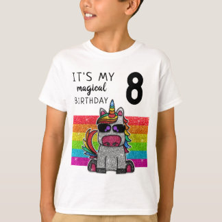 Magischer Regenbogen Einhorn Glitzer Whimsical Geb T-Shirt