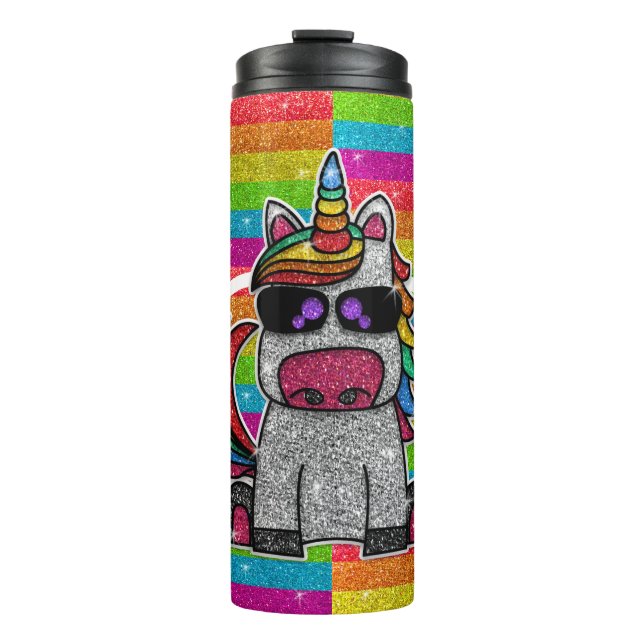 Magischer Regenbogen Einhorn Glitzer Whimsical Geb Thermosbecher (Vorderseite)