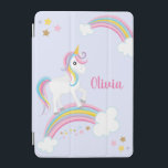 Magischer Regenbogen Einhorn Lila Personalisiert iPad Mini Hülle<br><div class="desc">Ein niedliches Einhorn lila iPad Cover mit Sternen und Regenbogen. Personalisieren Sie mit ihrem Namen,  um ein lustiges Geschenk für ein Mädchen zu machen!</div>