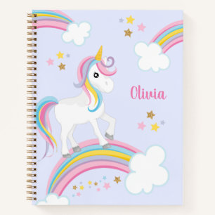 Magischer Regenbogen Einhorn Lila Personalisierte  Notizbuch