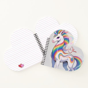 Magischer Regenbogen-Einhorn-Name Personalisiert Notizbuch