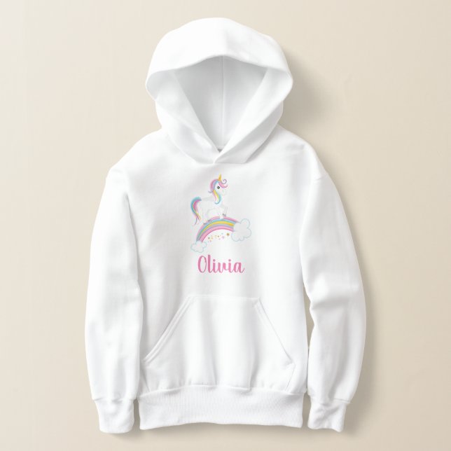 Magischer Regenbogen Einhorn Personalisiert Hoodie (Ablage )