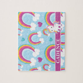 Magischer Regenbogen Einhorn Personalisierte Kinde Puzzle