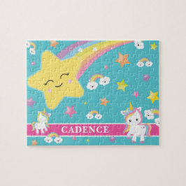 Magischer Regenbogen Einhorn Personalisierte Kinde Puzzle