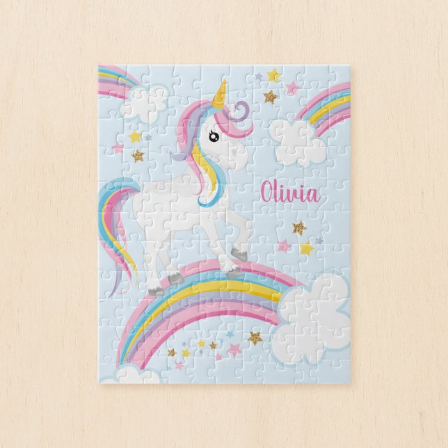Magischer Regenbogen Einhorn Personalisierte Kinde Puzzle (Von Creator hochgeladen)