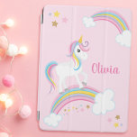 Magischer Regenbogen Einhorn Rosa Personalisiert iPad Air Hülle<br><div class="desc">Ein niedliches,  einhornrosa iPad Cover mit Sternen und Regenbogen. Personalisieren Sie mit ihrem Namen,  um ein lustiges Geschenk für ein Mädchen zu machen!</div>