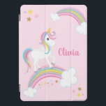 Magischer Regenbogen Einhorn Rosa Personalisiert iPad Pro Cover<br><div class="desc">Ein niedliches,  einhornrosa iPad Cover mit Sternen und Regenbogen. Personalisieren Sie mit ihrem Namen,  um ein lustiges Geschenk für ein Mädchen zu machen!</div>
