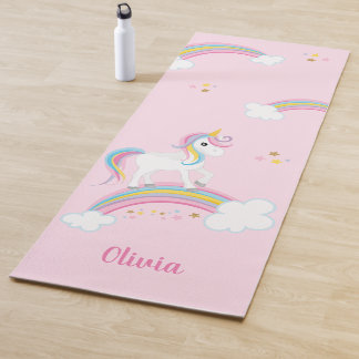 Magischer Regenbogen Einhorn Rosa Personalisiert Yogamatte