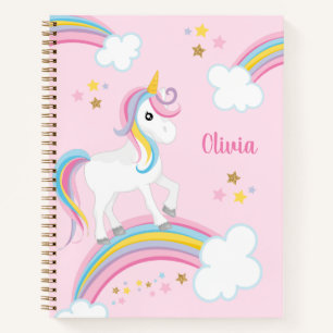 Magischer Regenbogen Einhorn Rosa Personalisierte Notizbuch
