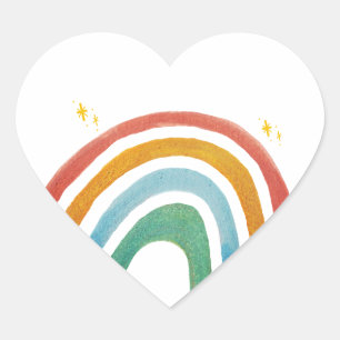 Magischer Regenbogen Herz-Aufkleber