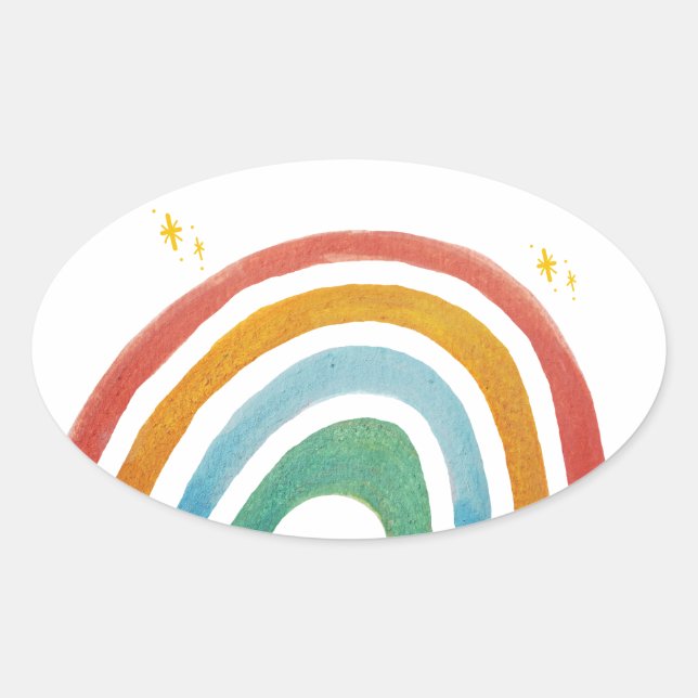 Magischer Regenbogen Ovaler Aufkleber (Vorderseite)