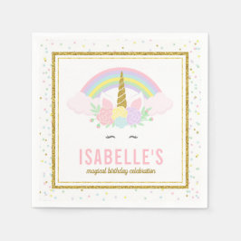 Magischer Regenbogen und Einhorn Napkins Serviette