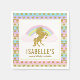 Magischer Regenbogen und Einhorn Napkins Serviette