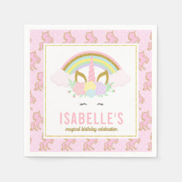 Magischer Regenbogen und Einhorn Napkins Serviette