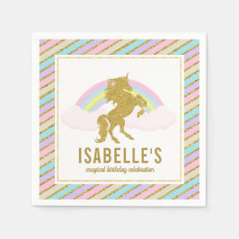 Magischer Regenbogen und Einhorn Napkins Serviette