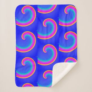 Magischer Regenbogenwellen-Rosa-Lila-Decke Sherpadecke