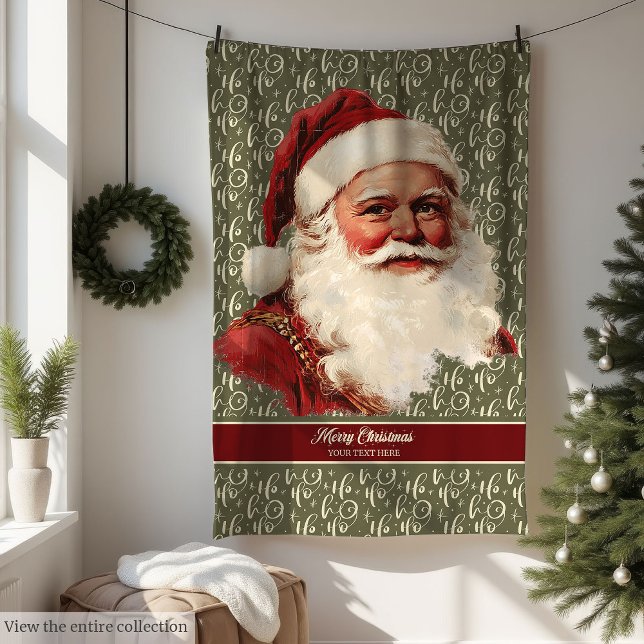 Magischer Retro-Weihnachtsbaum Fleecedecke (Magical Retro Santa Claus Throw for Holiday Charm)