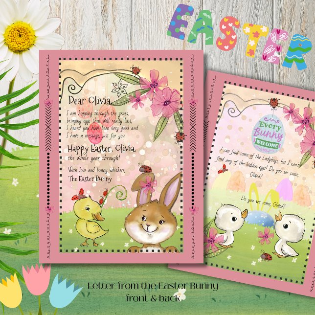Magischer rosa Brief vom Osterhasen (Magical Pink Letter from the Easter Bunny )