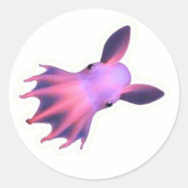 Magischer Rosa Dumbo-Oktopus-Aufkleber - Neon-Tief Runder Aufkleber