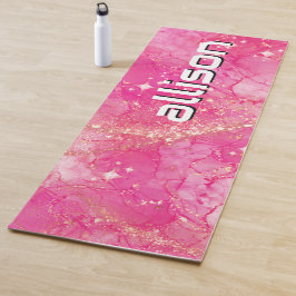 Magischer rosa Hintergrundname Personalisiert Yogamatte