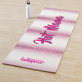 Magischer rosa Hintergrundname Personalisiert Yogamatte