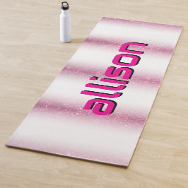 Magischer rosa Hintergrundname Personalisiert  Yogamatte