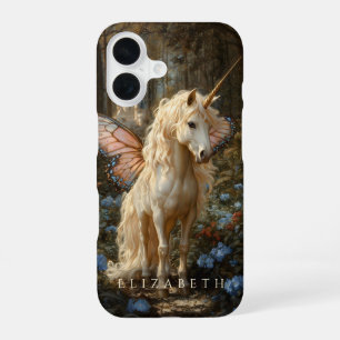 Magischer Rosa Schmetterlingsflügel-Fee-Einhorn-Ku iPhone 16 Hülle