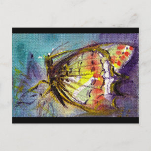 MAGISCHER SCHMETTERLING IN BLAU EINLADUNGSPOSTKARTE