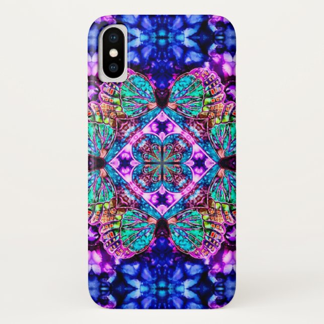 Magischer Schmetterlings-Aquarell-Mandala-Kasten Case-Mate iPhone Hülle (Rückseite)