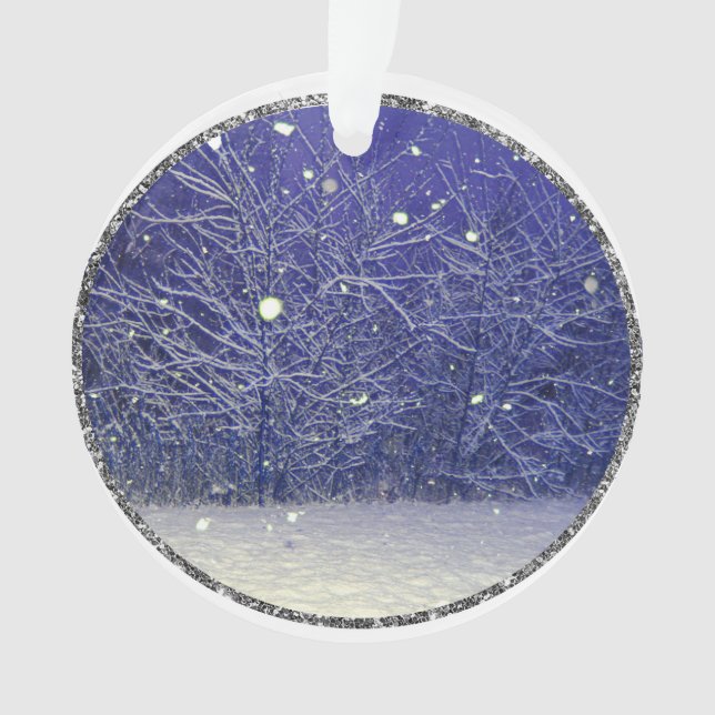 Magischer Schneeabend Ornament (Vorderseite)
