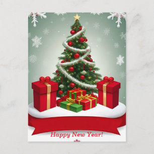 🎁 Magischer schneebedeckter Weihnachtsbaum Winter Postkarte